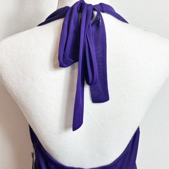 ENFOCUS STUDIO PURPLE WOMEN V-NECK MINI DRESS SIZE 12 NEW WITH TAGS - Picture 4 of 7